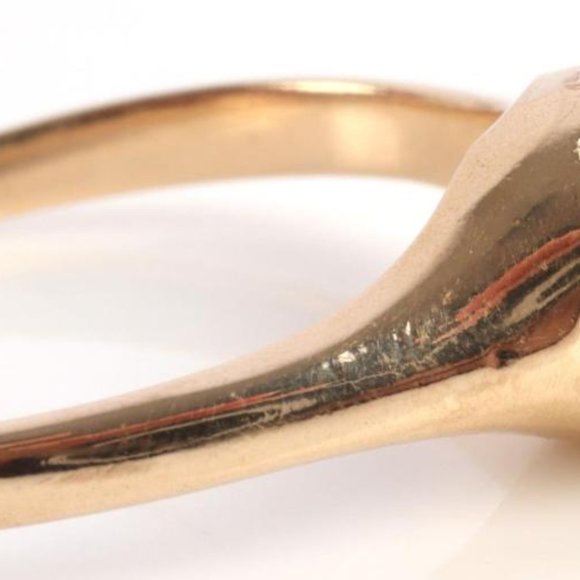 Vintage 14K YELLOW GOLD EMERALD RING SIZE 8 - Picture 8 of 10